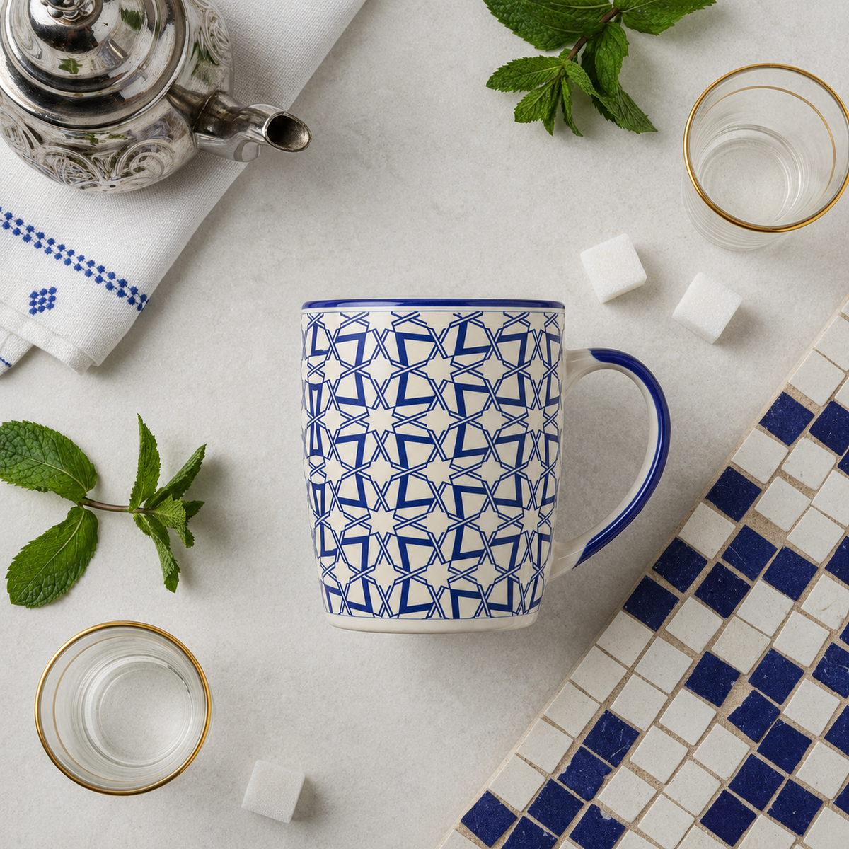 Mug Imprimé Sakura — Fleurs de Cerisier Rose & Noir
