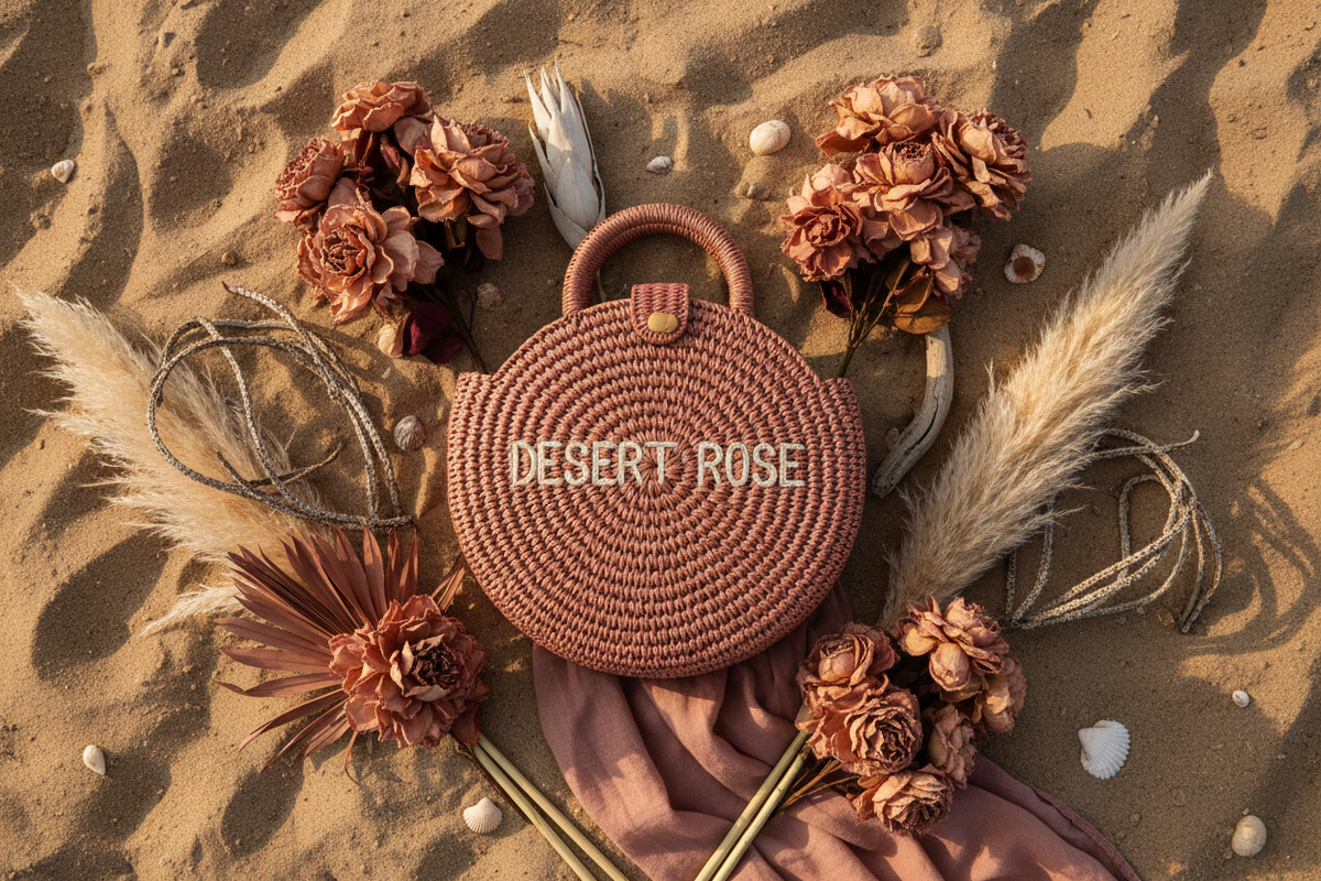 Desert Rose Beach Bag - Flat lay
