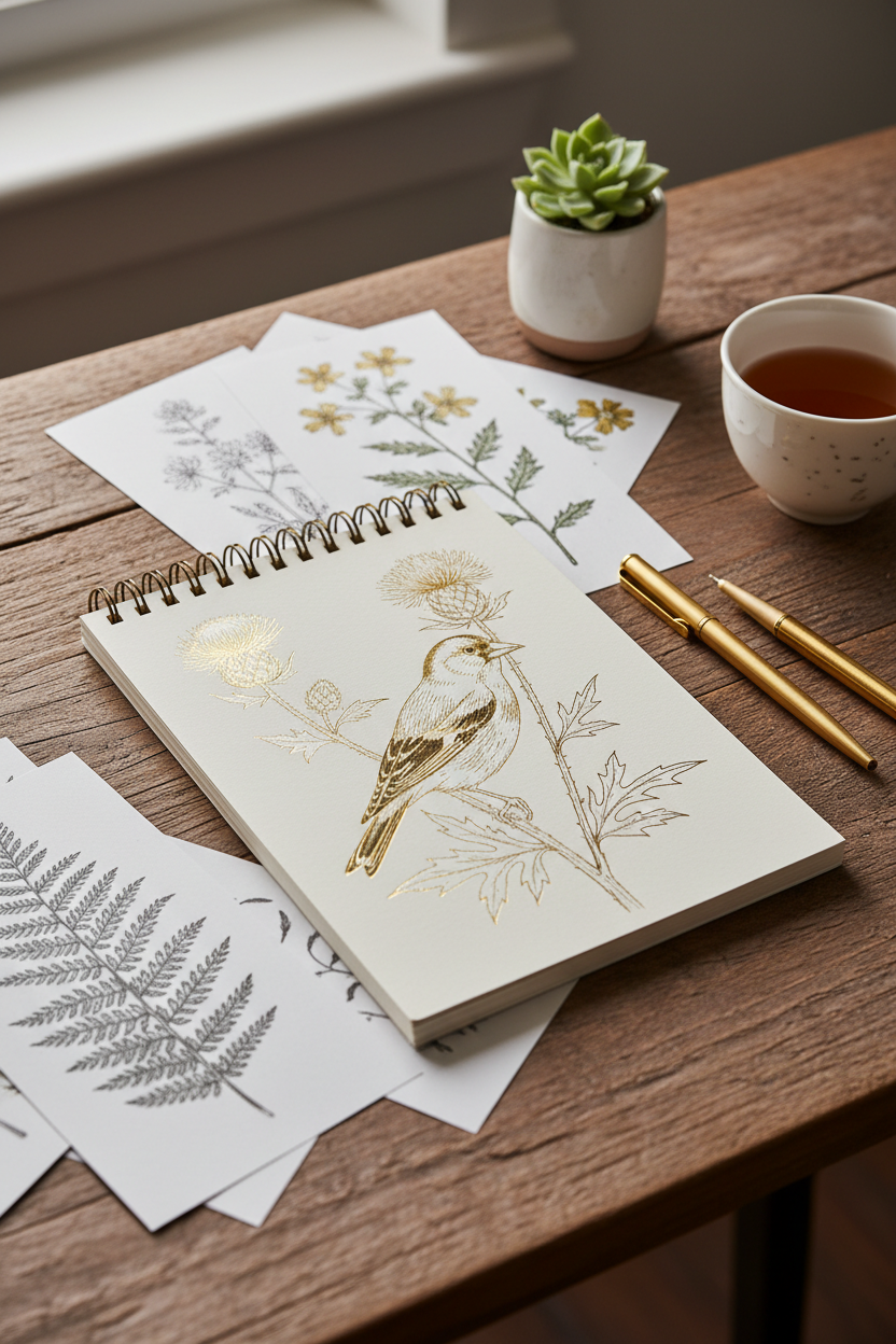 Spiral notebook Chardonneret Botanique