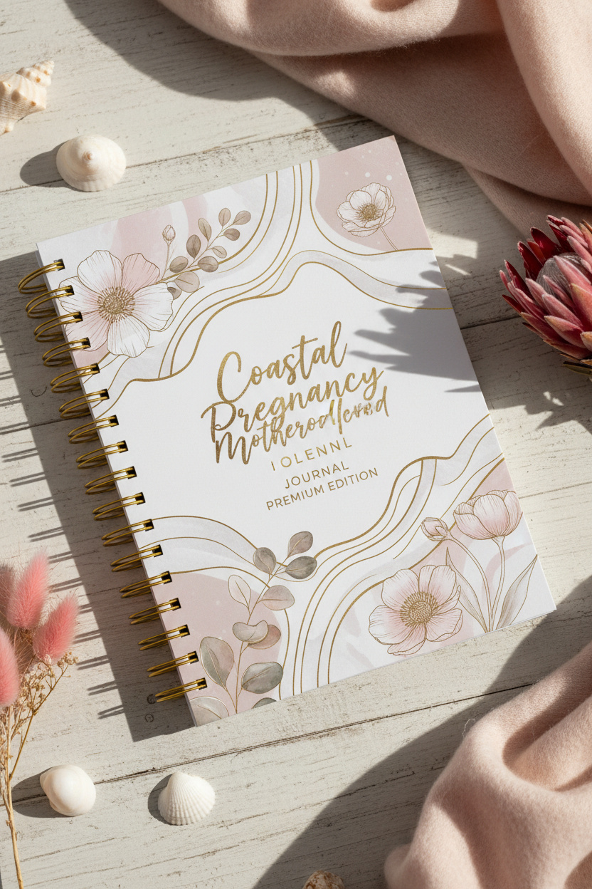 Coastal Pregnancy Motherhood Planner - Couverture premium