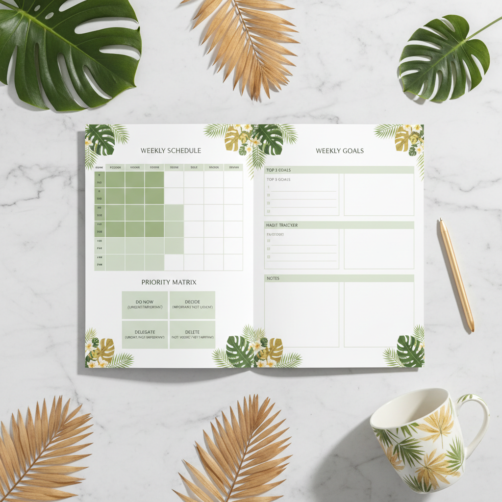 Tropical Productivity Planner 2027 - Pages intérieures