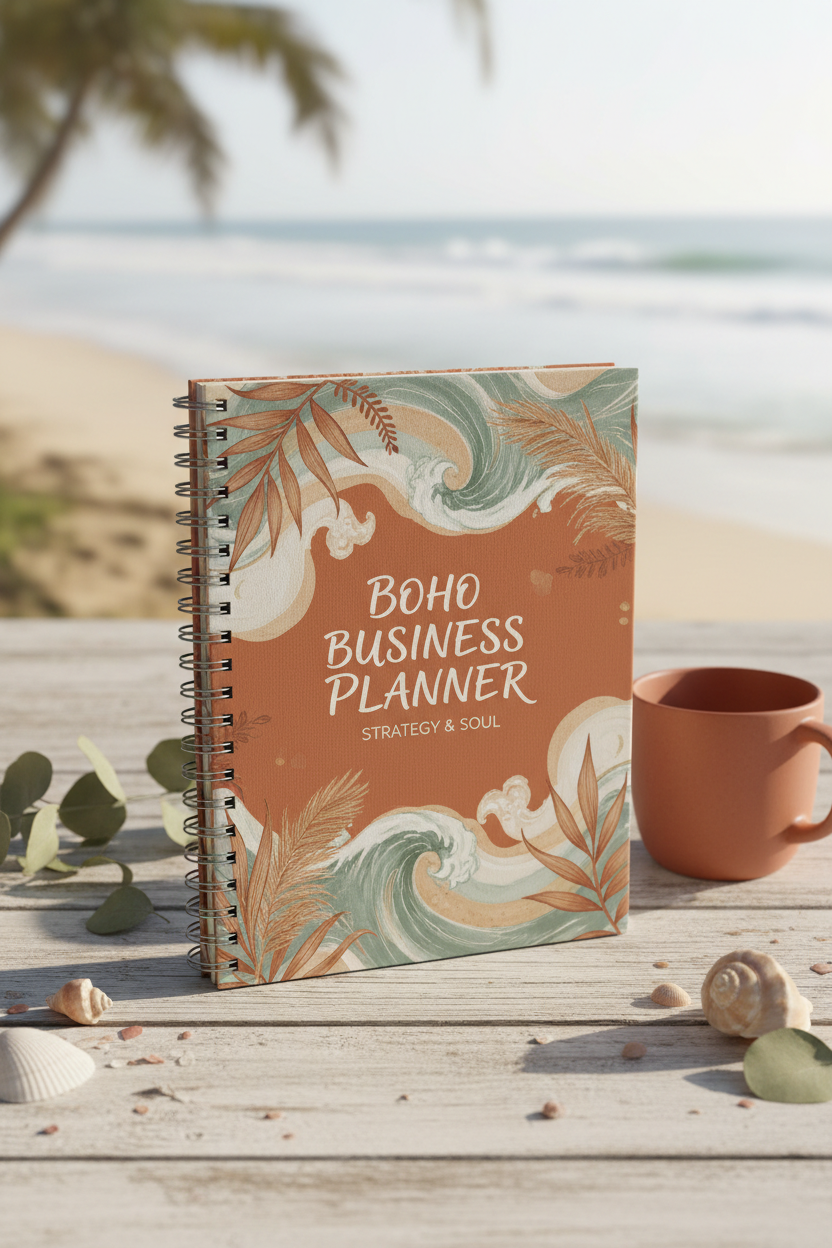 Boho Beach Business Planner - Couverture premium