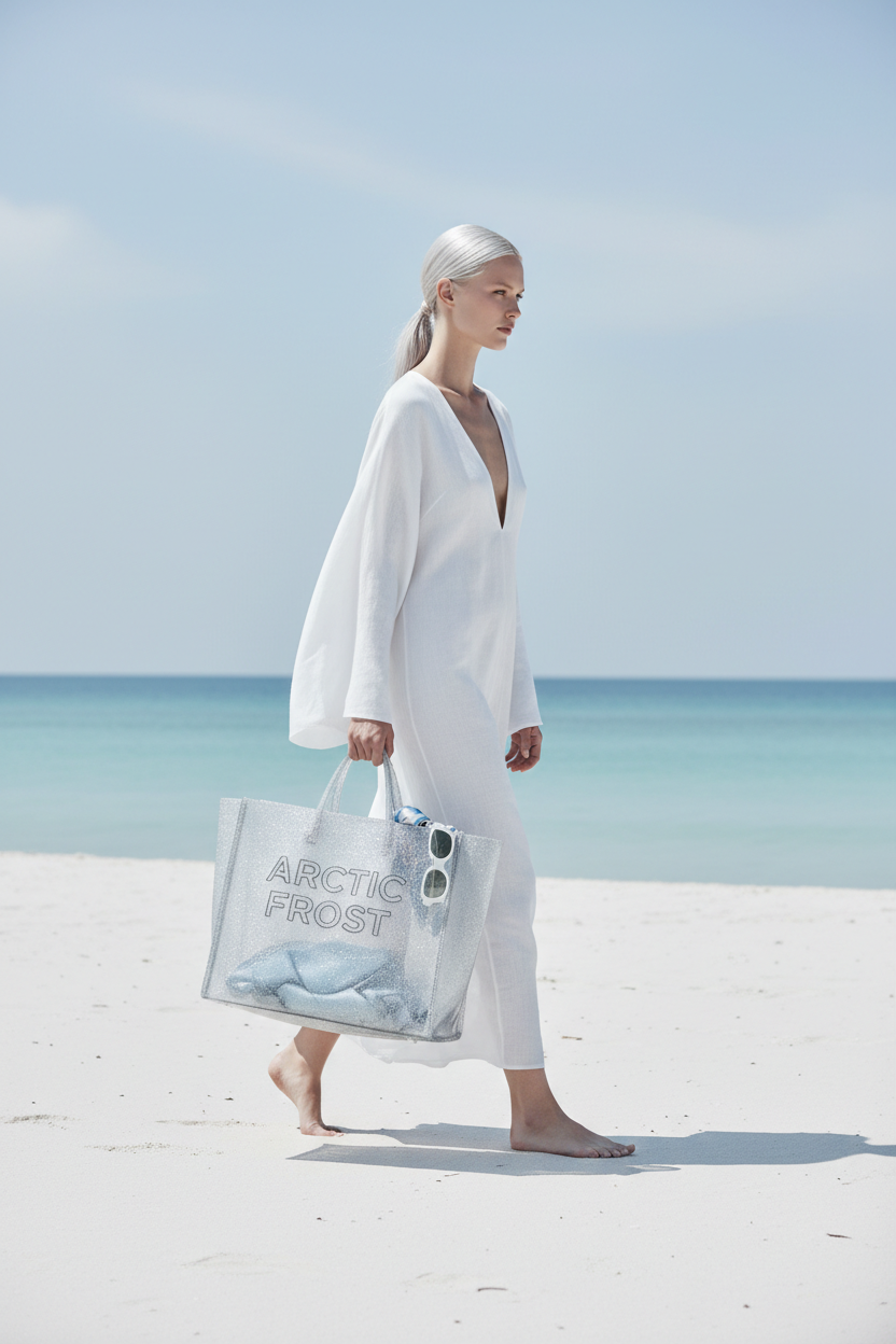 Arctic Frost Beach Bag - Carried