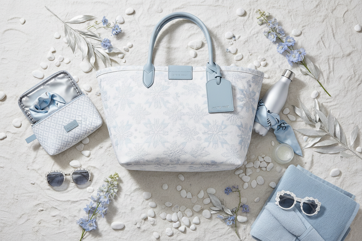 Arctic Frost Beach Bag - Flat lay