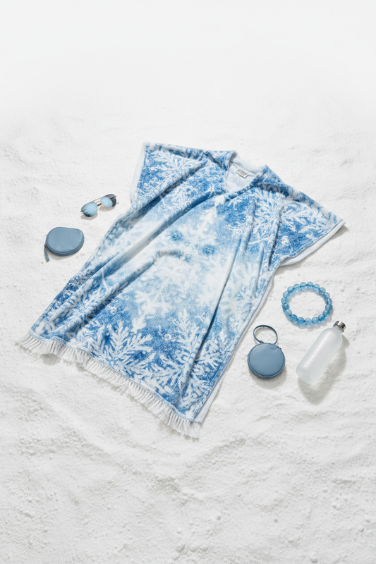 Arctic Frost Beach Poncho - Flat lay