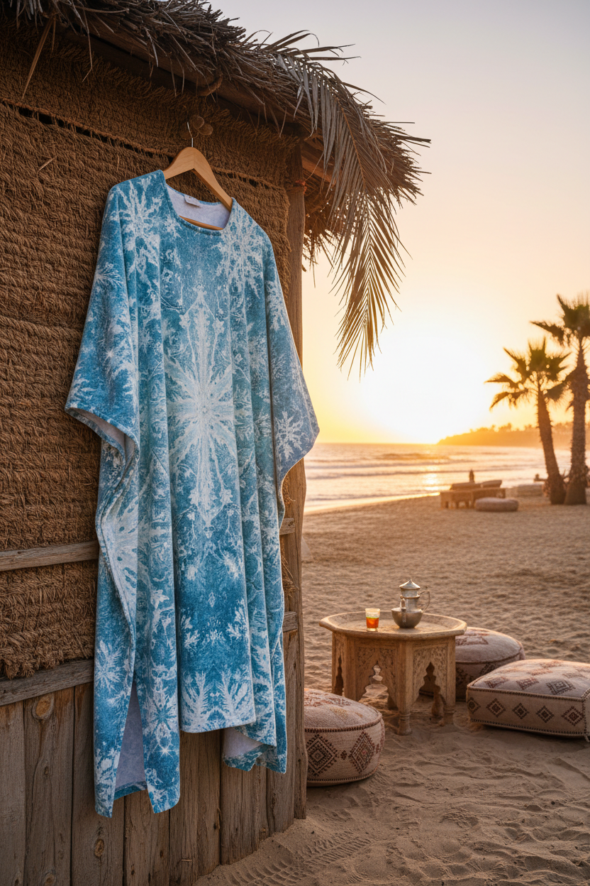 Arctic Frost Beach Poncho - Lifestyle