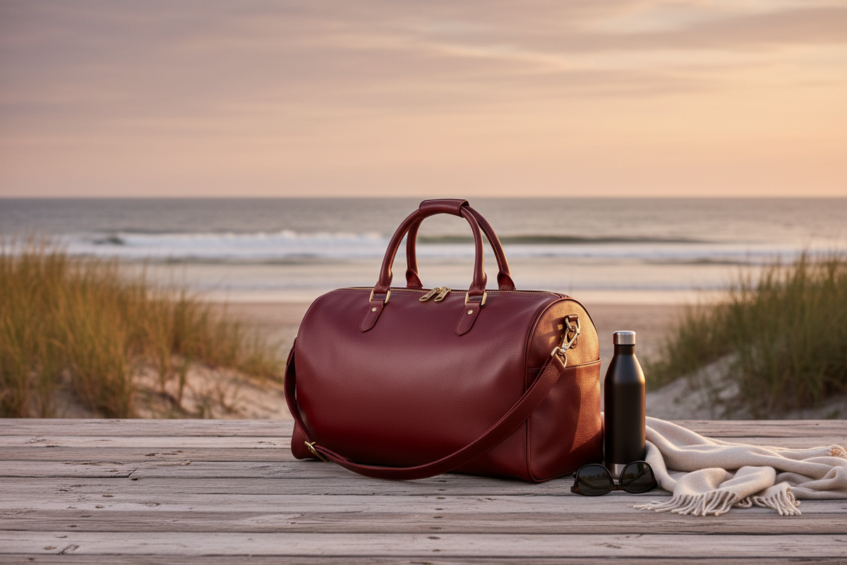 Burgundy Luxe Gym Bag - Lifestyle