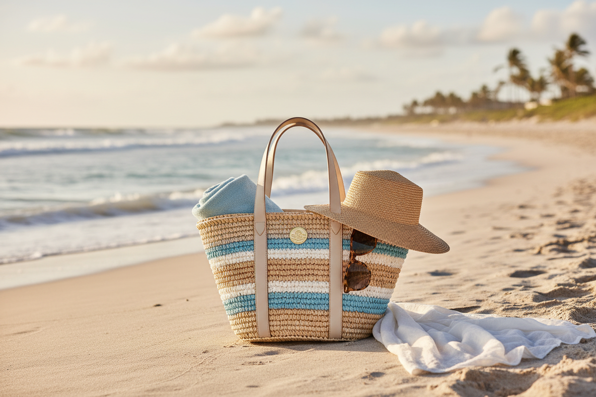 Coastal Serenity Beach Bag - Lifestyle