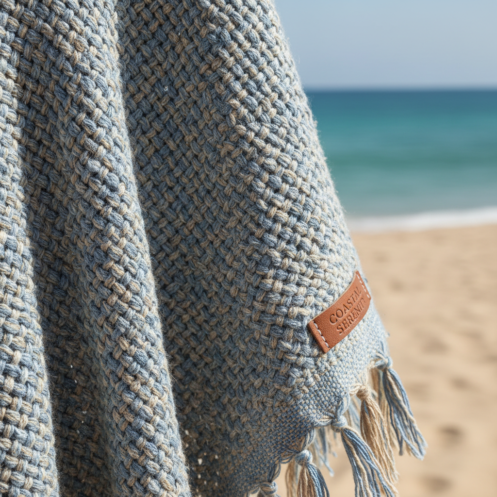 Coastal Serenity Beach Poncho - Detail