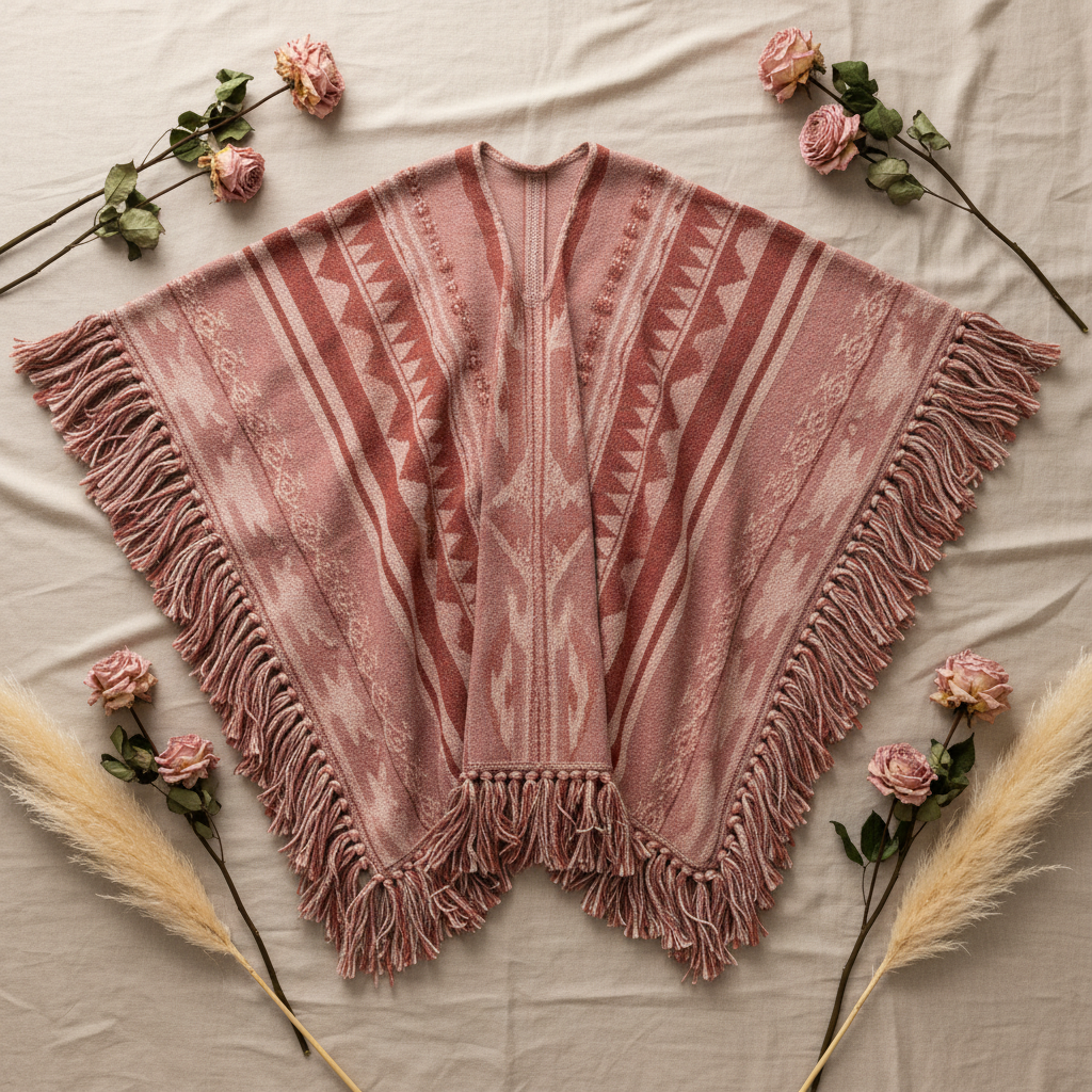 Desert Rose Beach Poncho - Flat lay