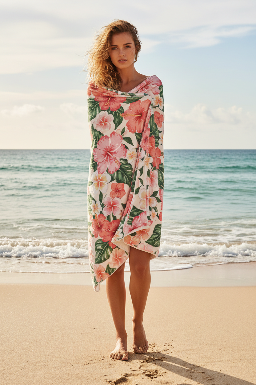 Floral Bloom Beach Towel - Lifestyle Girl