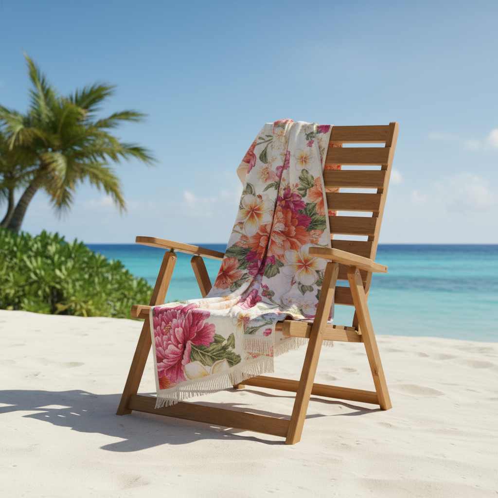 Floral Bloom Beach Towel - Lifestyle