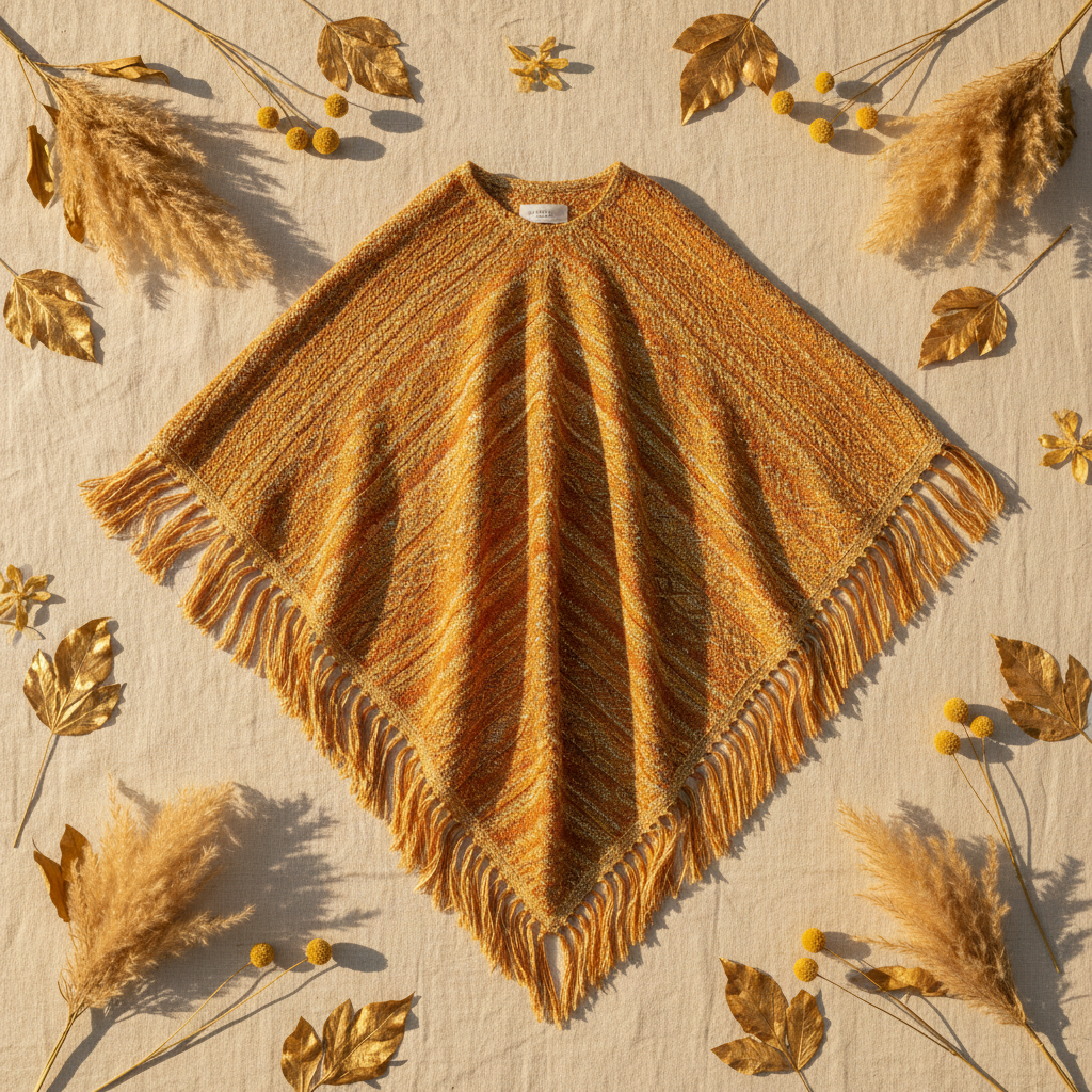 Golden Hour Beach Poncho - Flat lay