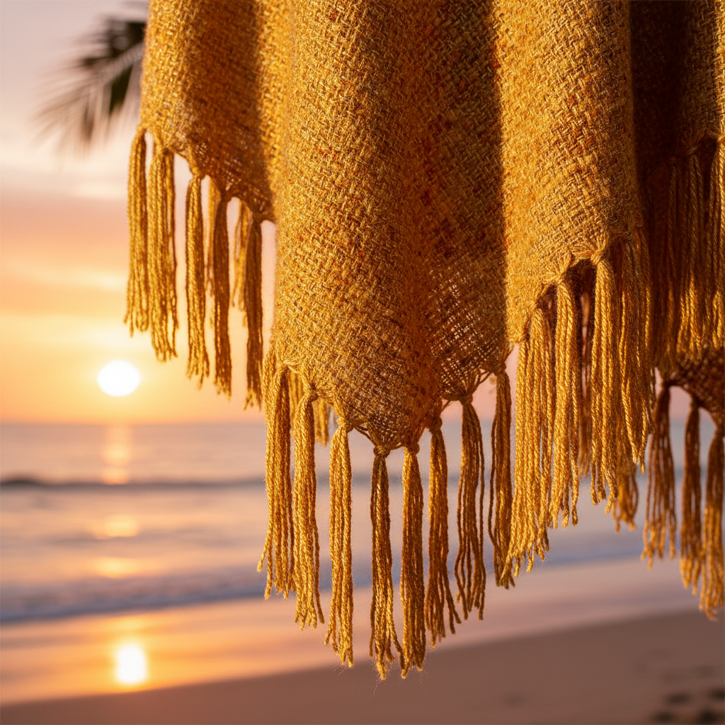 Golden Hour Beach Poncho - Texture