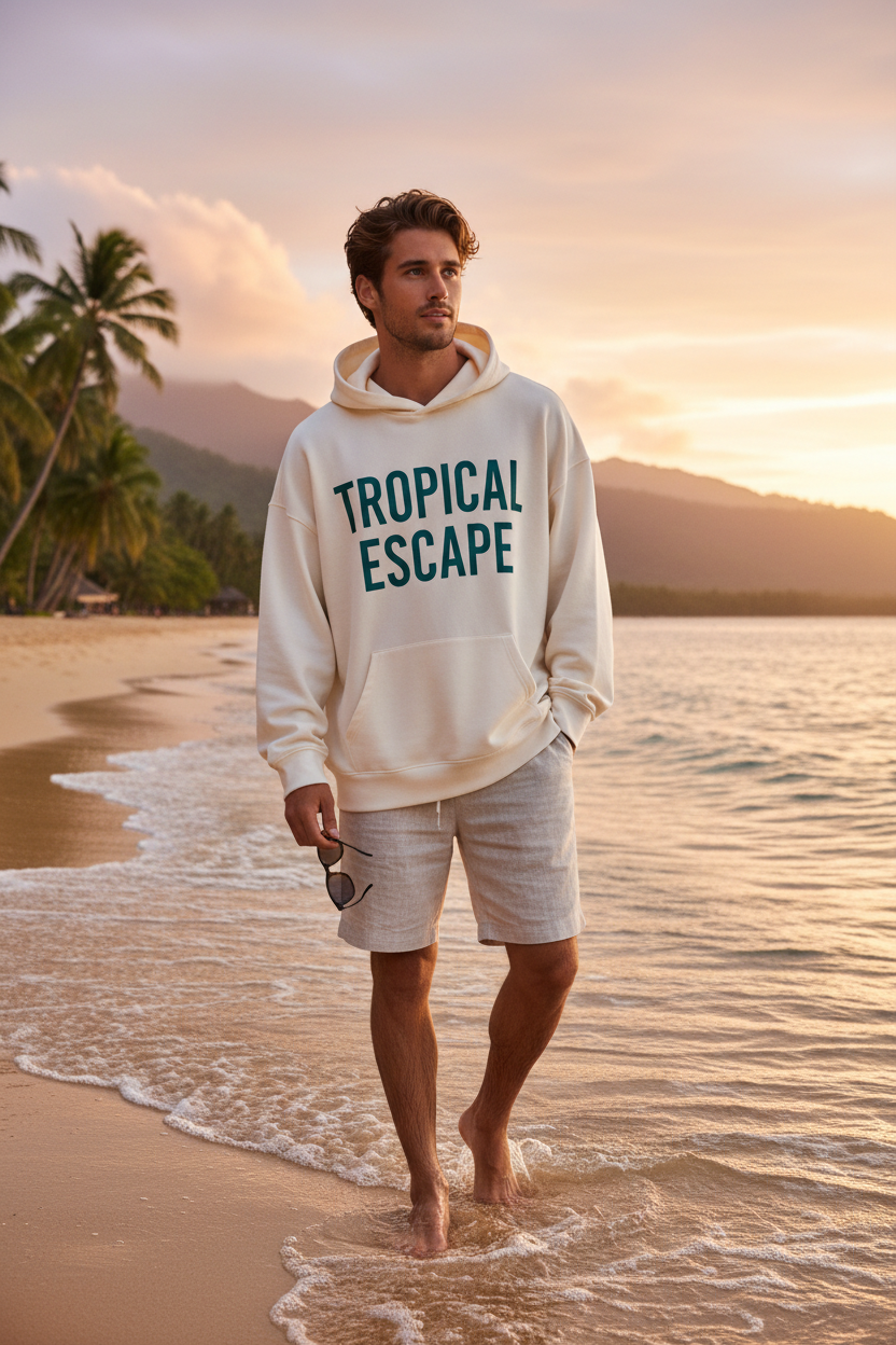 Homme portant le hoodie