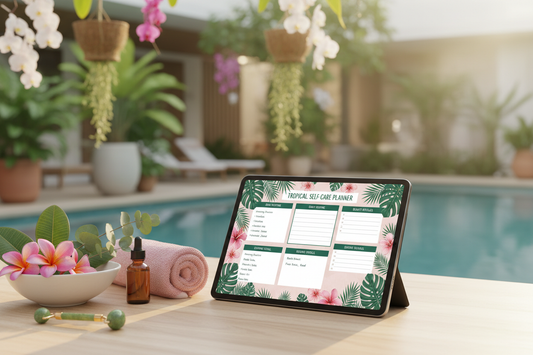 Tropical Self-Care Planner - Mockup tablet