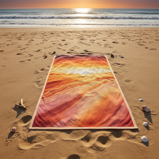 Sunset Glow Beach Towel - sur le sable