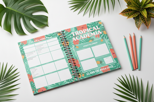 Tropical Student Academic Planner - Carnet spirale mockup