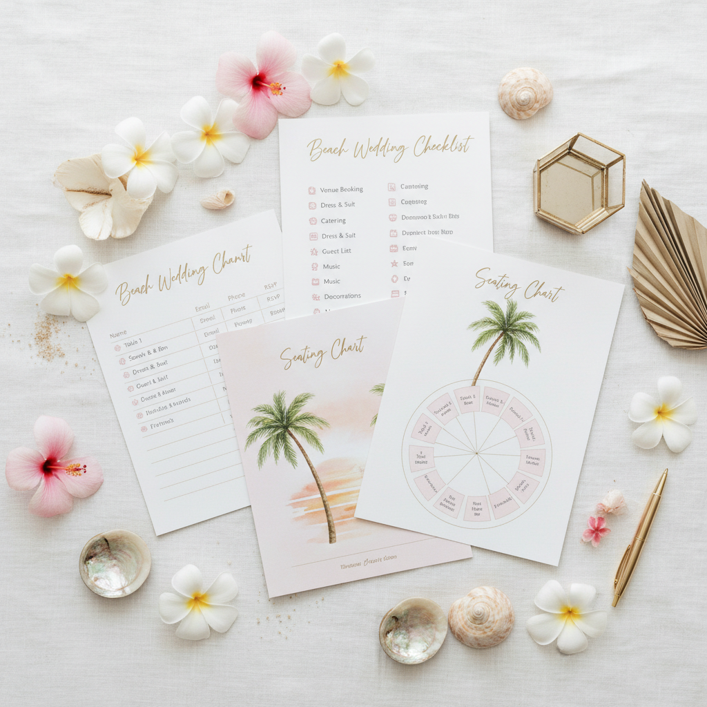 Beach Wedding Planner - Flat lay