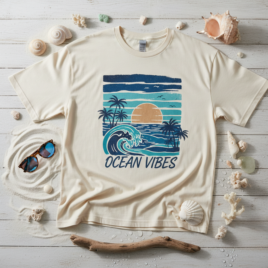 Flat lay T-Shirt Oversize coastal