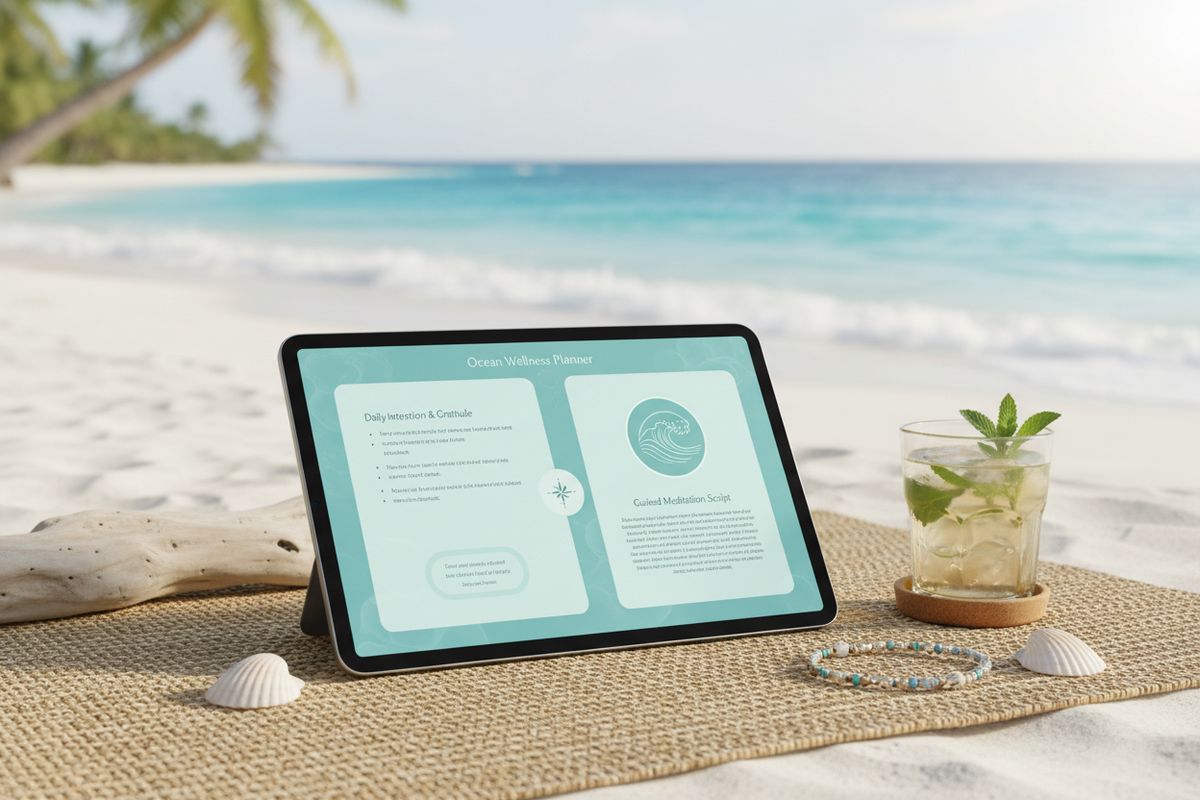Ocean Wellness Planner - Mockup tablet