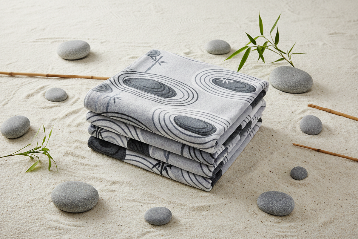 Zen Garden Beach Towel - flat lay