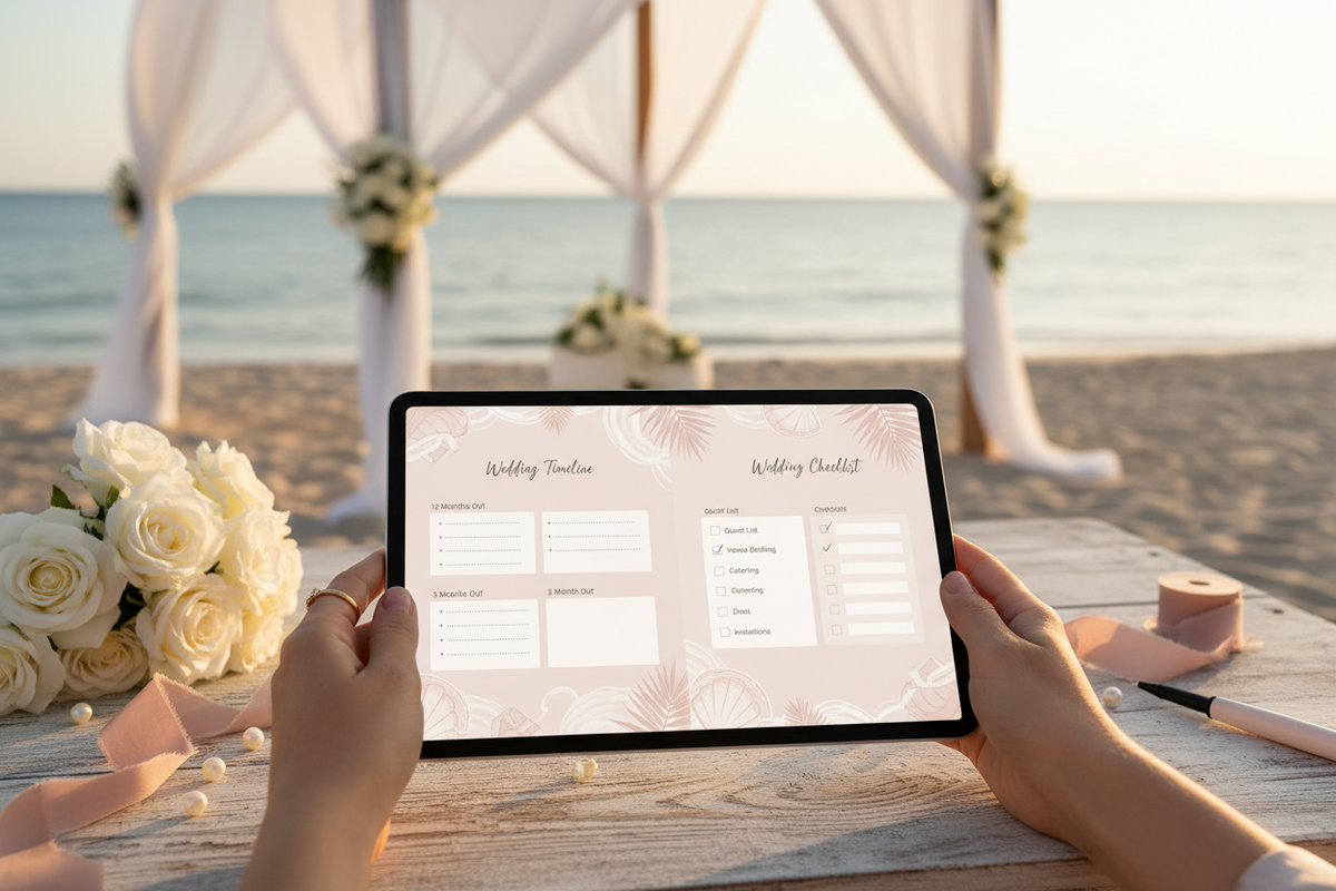 Beach Wedding Planner - Mockup tablet