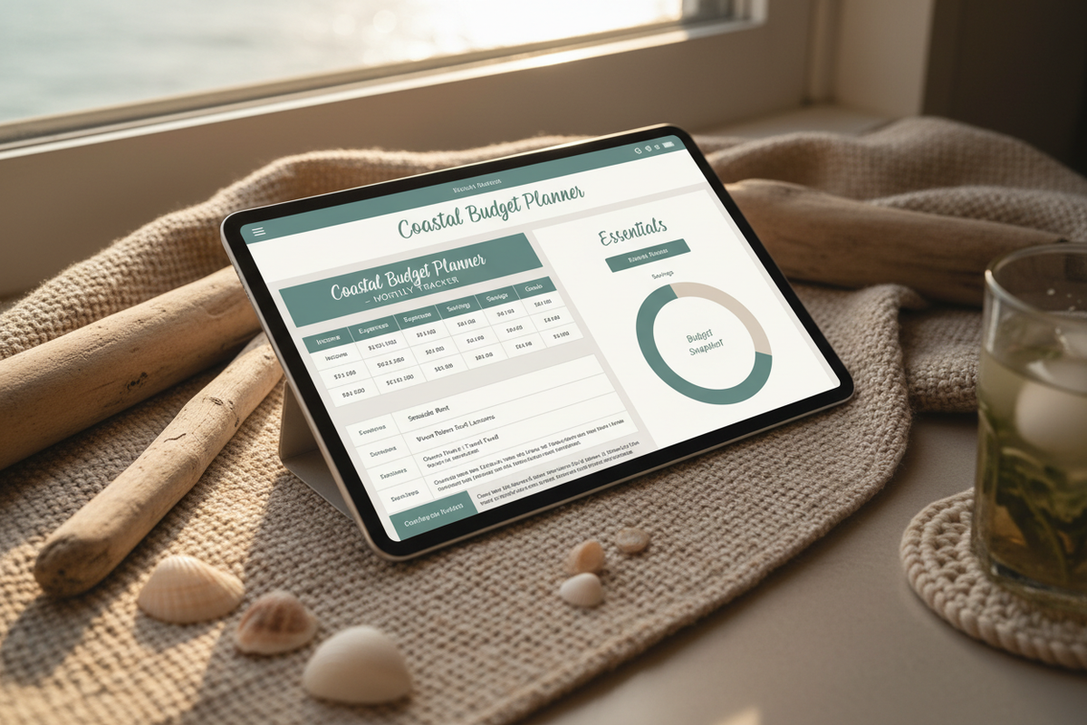 Coastal Budget Planner - Mockup tablet