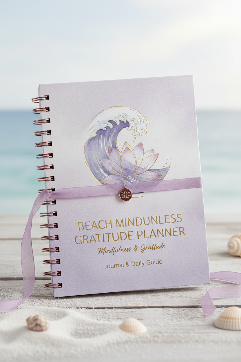 Beach Mindfulness Gratitude Planner - Couverture premium
