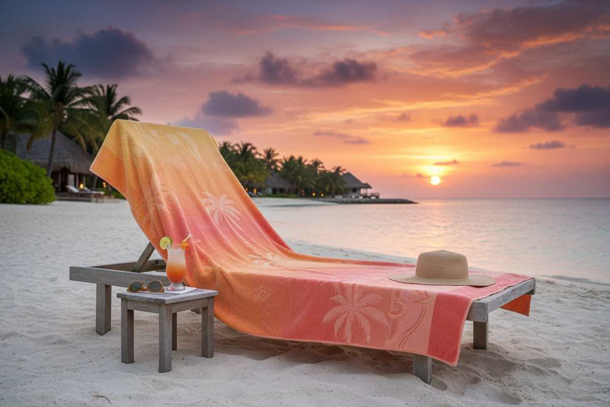 Sunset Glow Beach Towel - chaise plage
