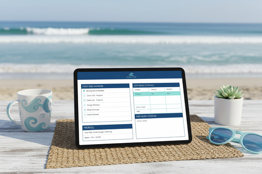 Beach Productivity Planner - Mockup tablet