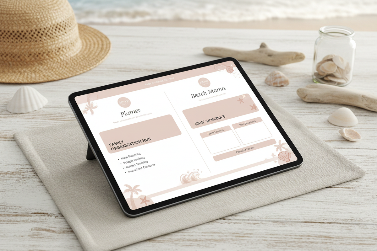 Beach Mama Planner - Mockup tablet