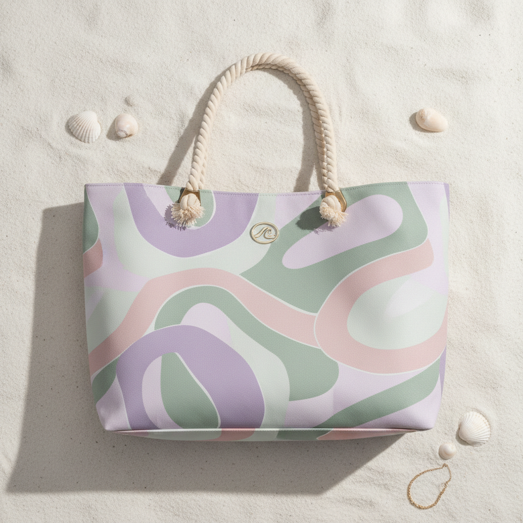 Abstract Harmony Beach Bag - top view
