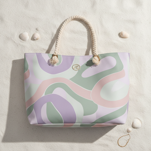 Abstract Harmony Beach Bag - top view