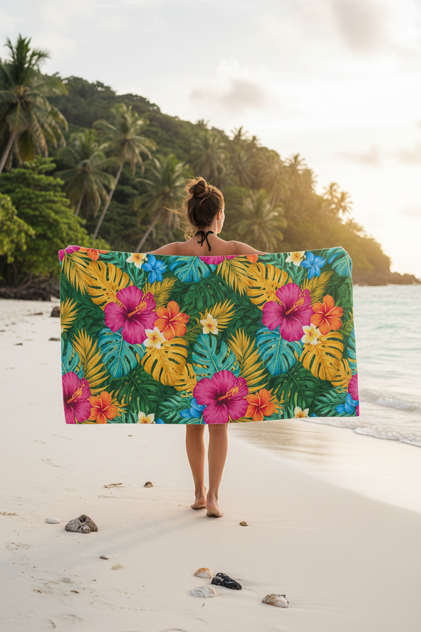 Tropical Paradise Beach Towel - lifestyle