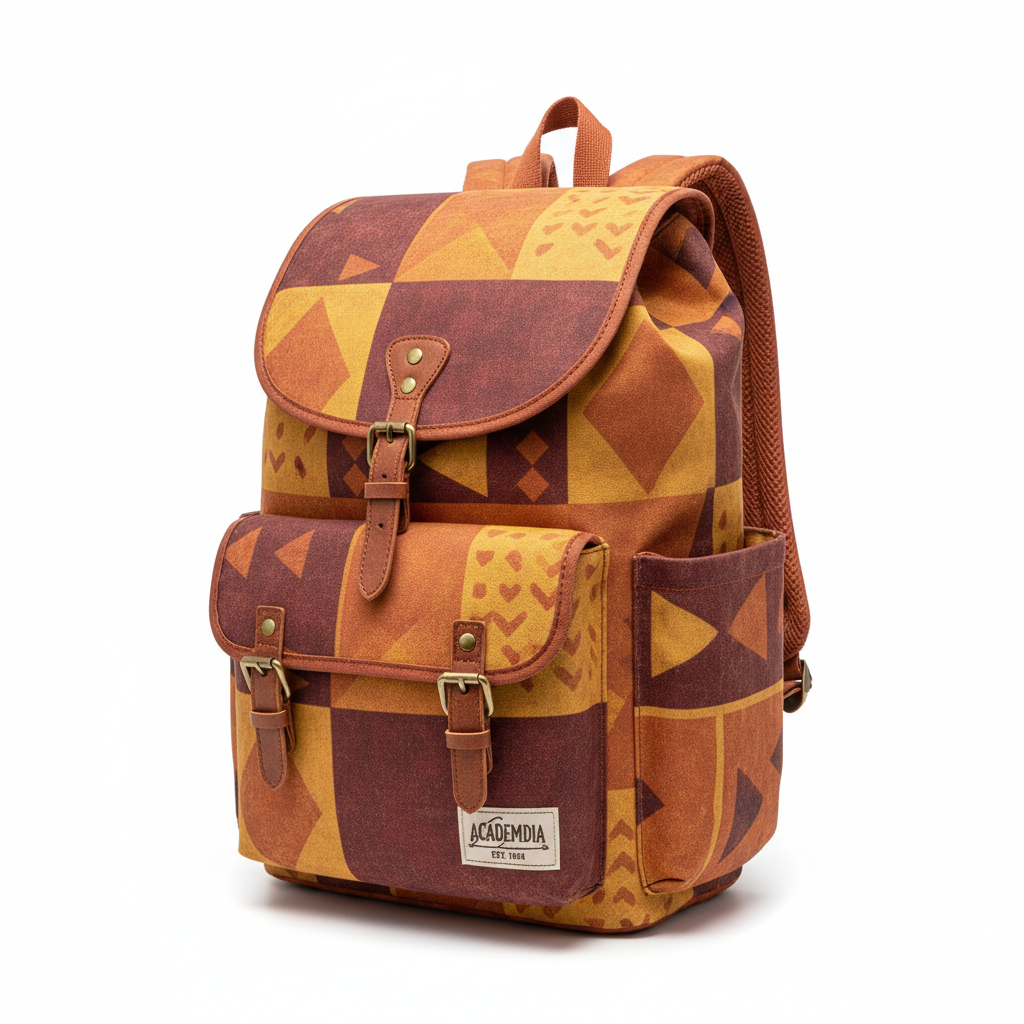 Sac à Dos Lycée Vintage Rétro - Angle 3/4
