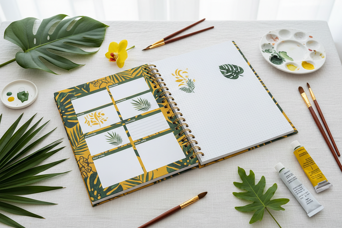 Tropical Creative Art Planner - Carnet spirale mockup