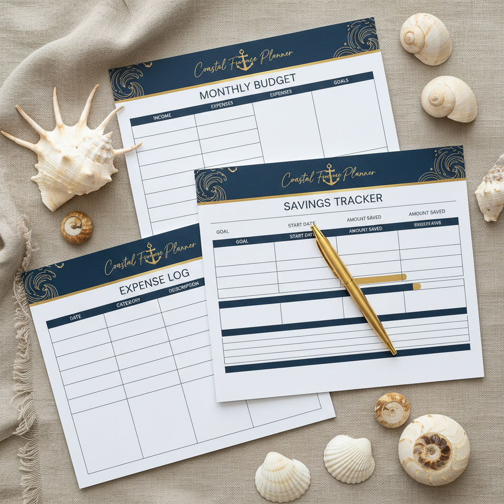 Coastal Finance Planner - Flat lay