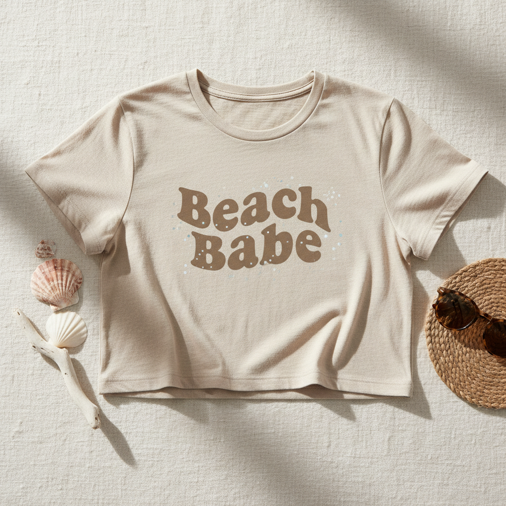 Flat lay détail print Beach Babe