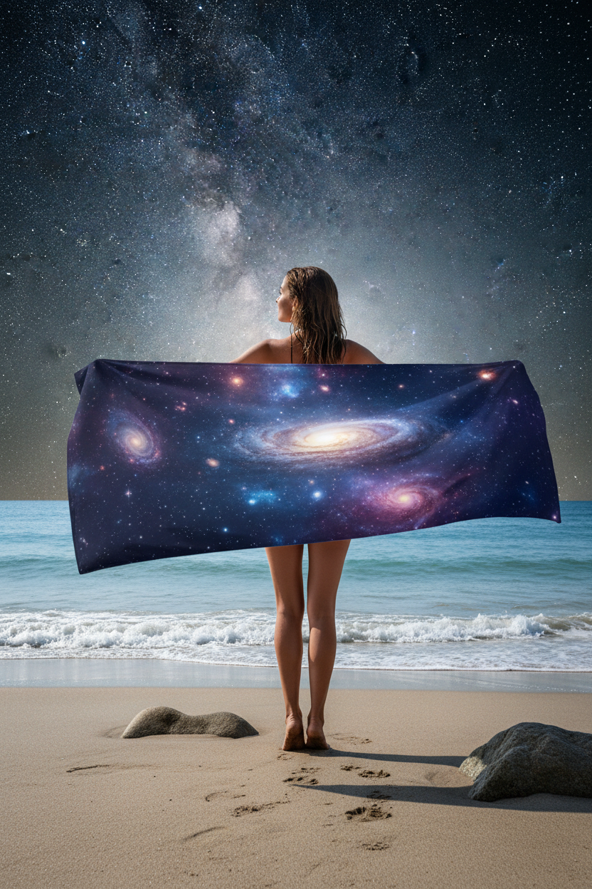 Galaxy Dreams Beach Towel - lifestyle