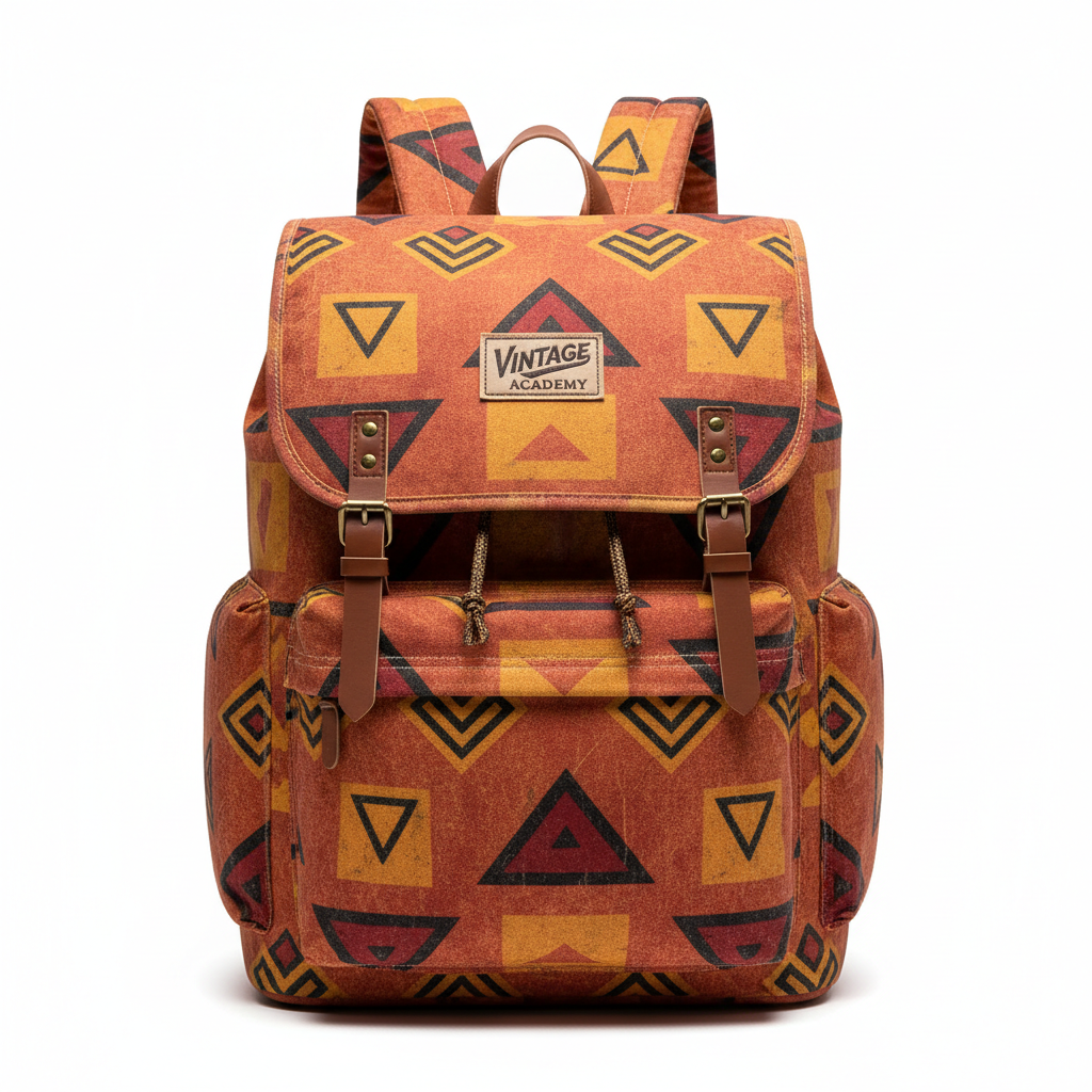 Sac à Dos Lycée Vintage Rétro - Vue frontale