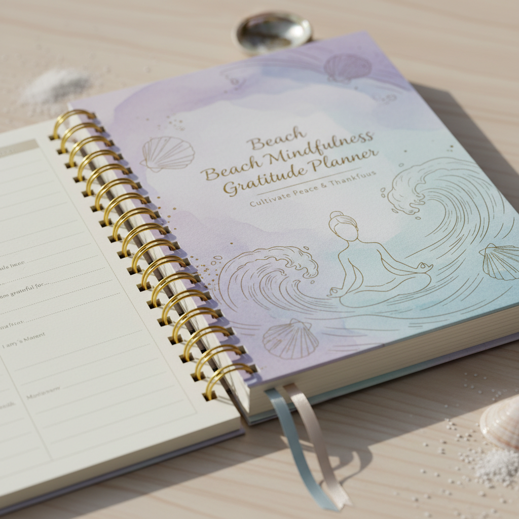 Beach Mindfulness Gratitude Planner - Détail couverture