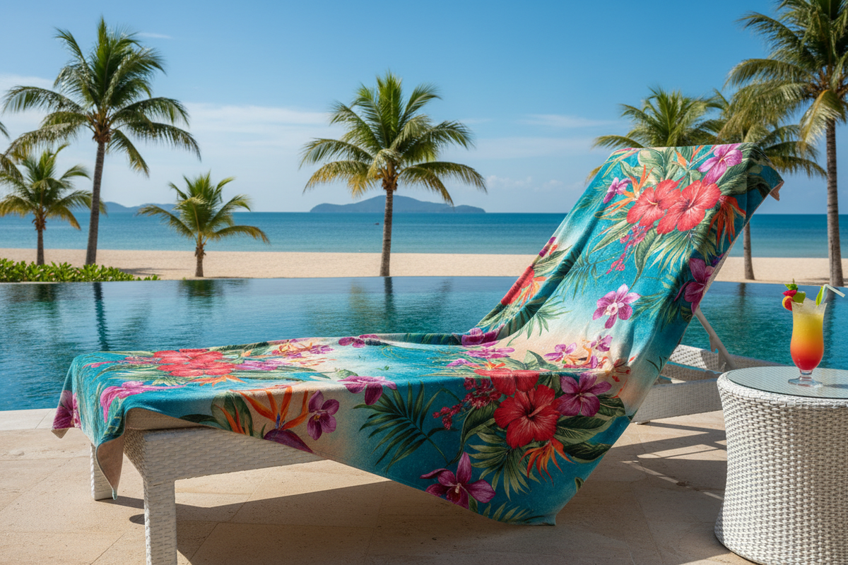 Tropical Paradise Beach Towel - chaise plage