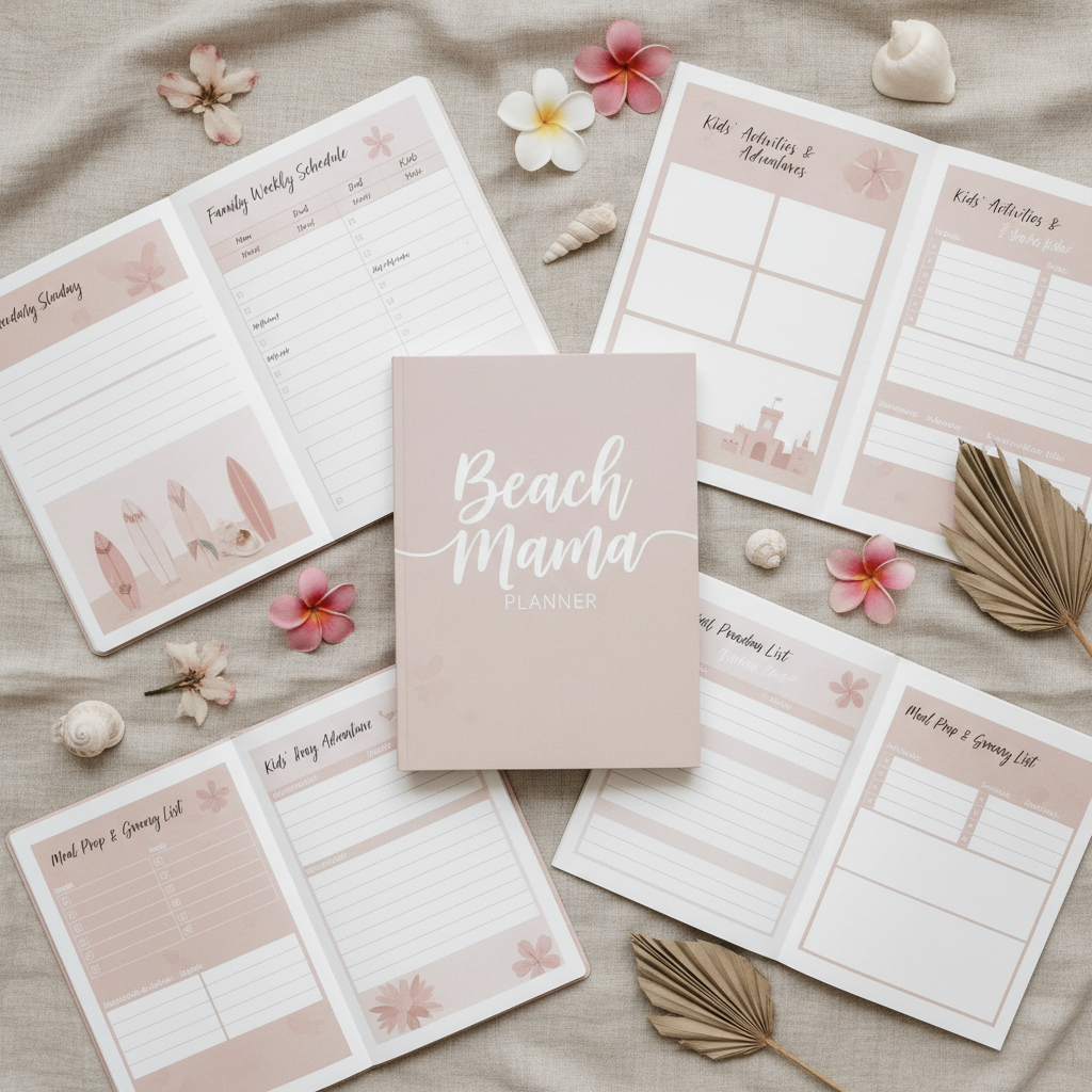 Beach Mama Planner - Flat lay