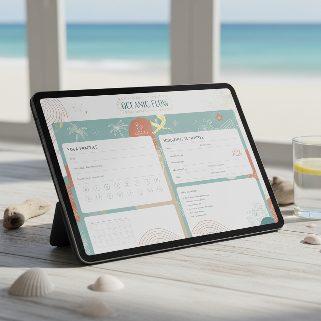 Beach Yoga Meditation Planner - Detail pages