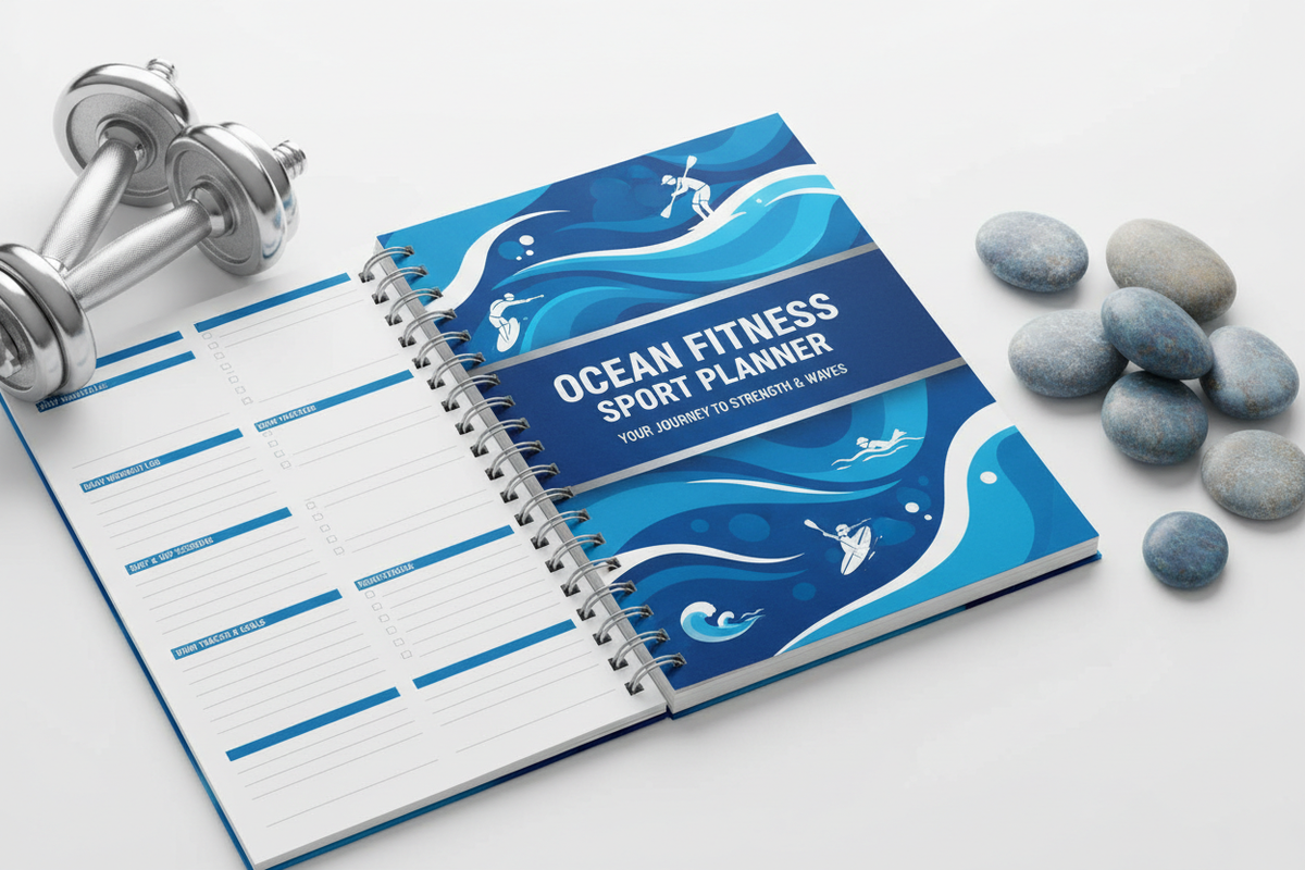 Ocean Fitness Sport Planner - Carnet spirale mockup