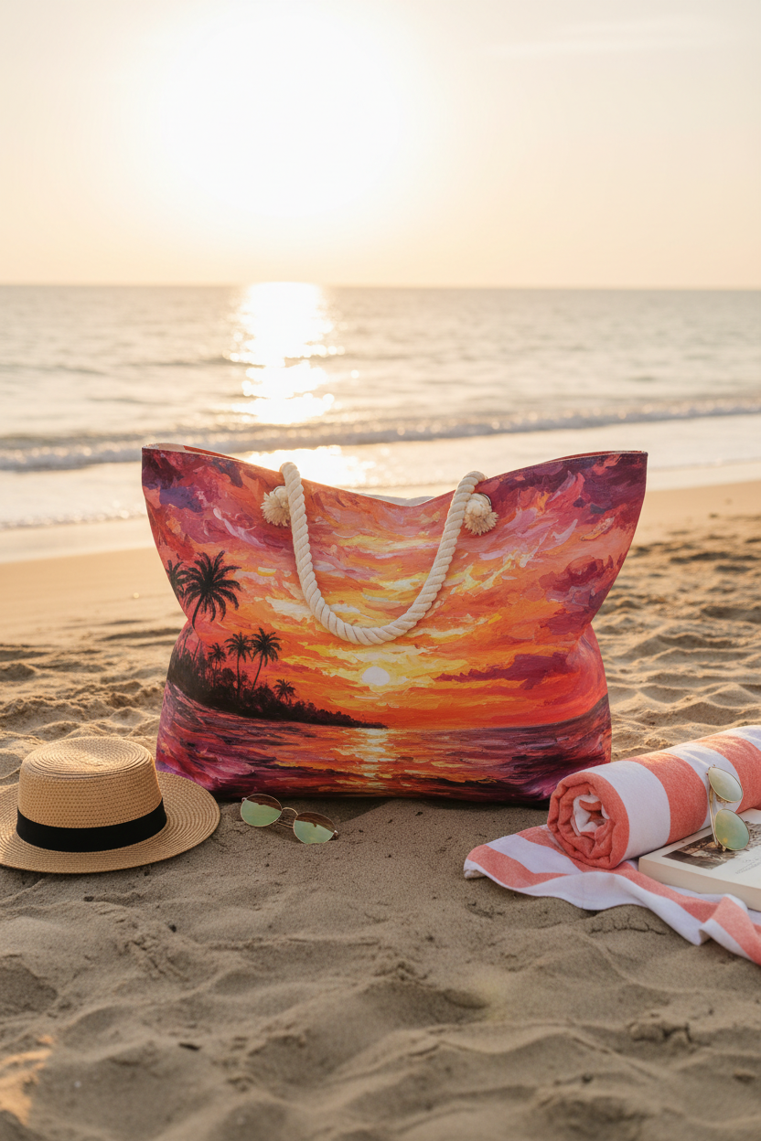 Sac de plage Sunset Glow au coucher du soleil