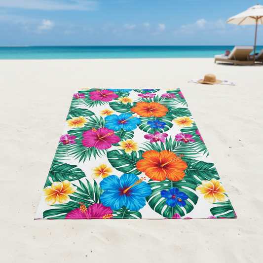Tropical Paradise Beach Towel - sur le sable