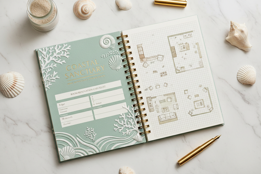 Coastal Home Interior Planner - Carnet spirale mockup