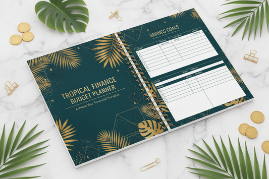 Tropical Finance Budget Planner - Carnet spirale mockup